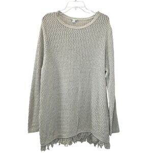 J Jill Tunic Knit Sweater XL Beige Boho Preppy Office‎ Layers Cozy Comfort